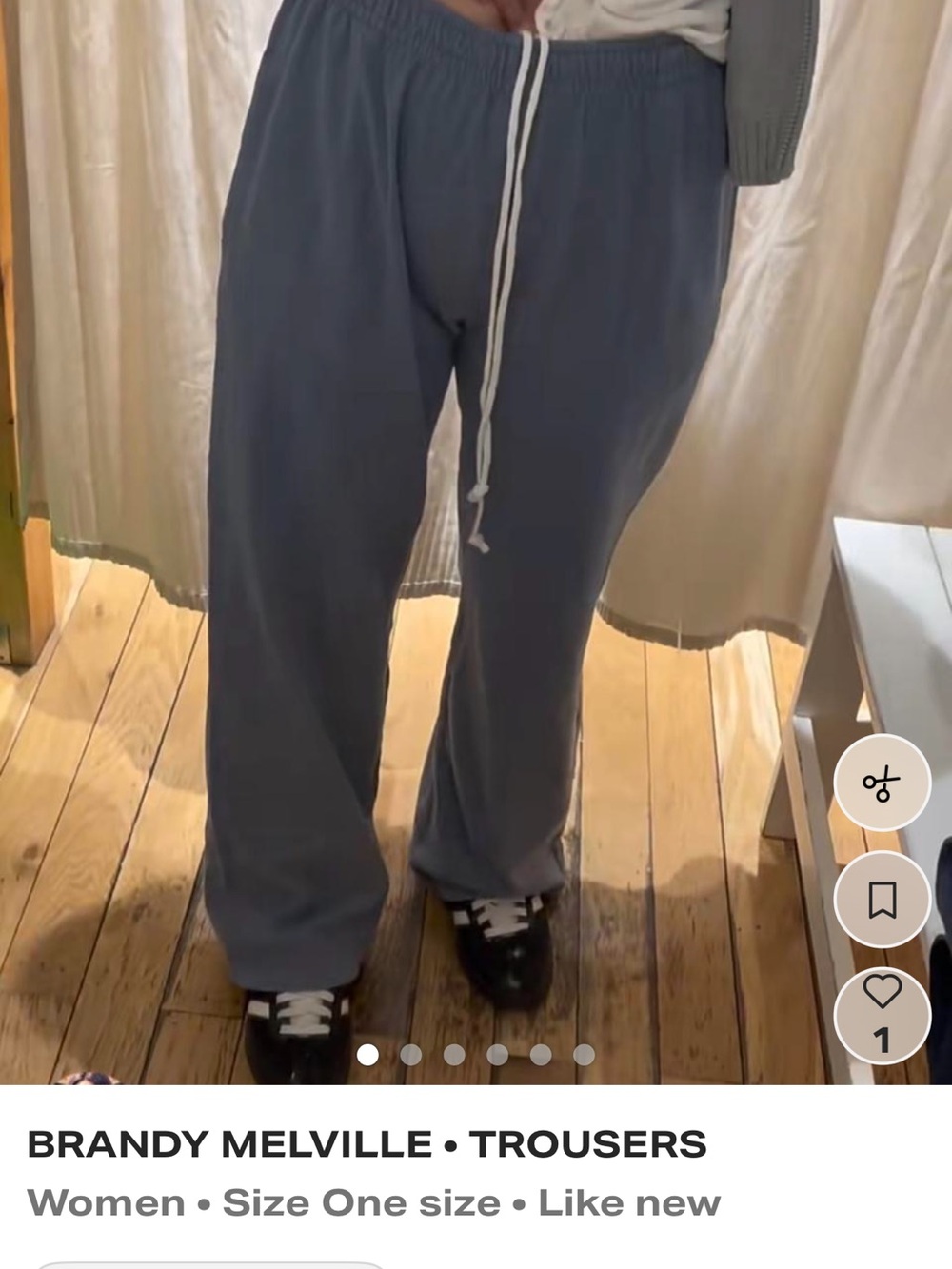 Brandy Melville Men’s Slate Blue Drawstring Sweatpants